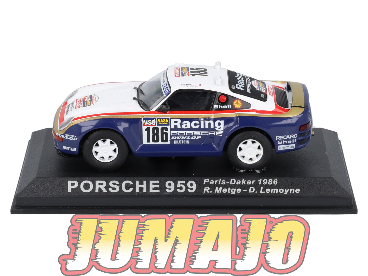 RCA44 voiture 1/43 IXO Altaya Rallye : PORSCHE 959 1986 #186 R.Metge