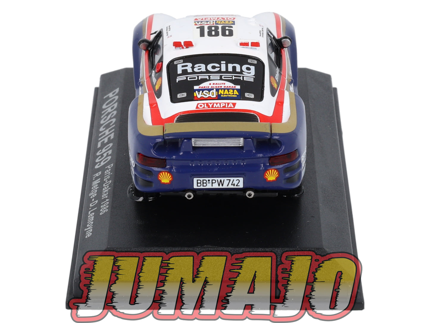 RCA44 voiture 1/43 IXO Altaya Rallye : PORSCHE 959 1986 #186 R.Metge