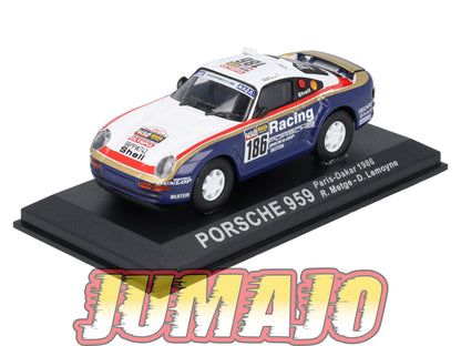 RCA44 voiture 1/43 IXO Altaya Rallye : PORSCHE 959 1986 #186 R.Metge