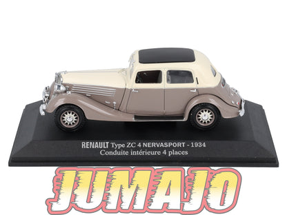 RE75 voiture 1/43 IXO : RENAULT Type ZC 4 Nervasport 1934 Conduite intérieur 4 places