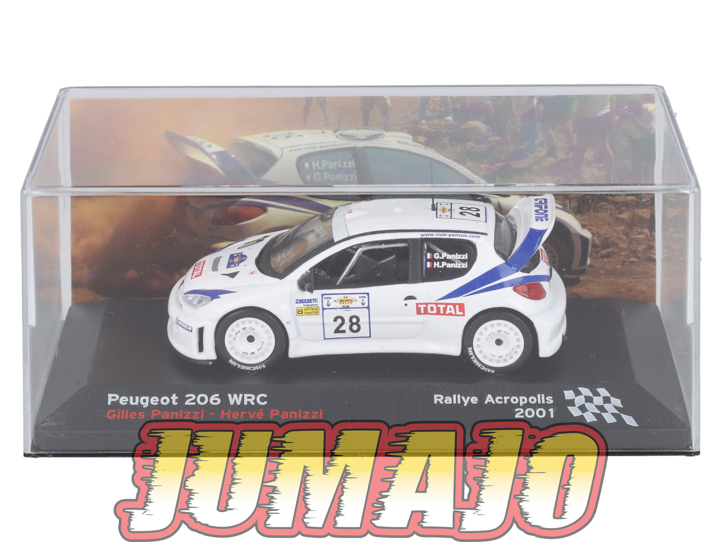 RFR50 voiture 1/43 IXO Rallye Française PEUGEOT 206 WRC G.Panizzi 2001 #28