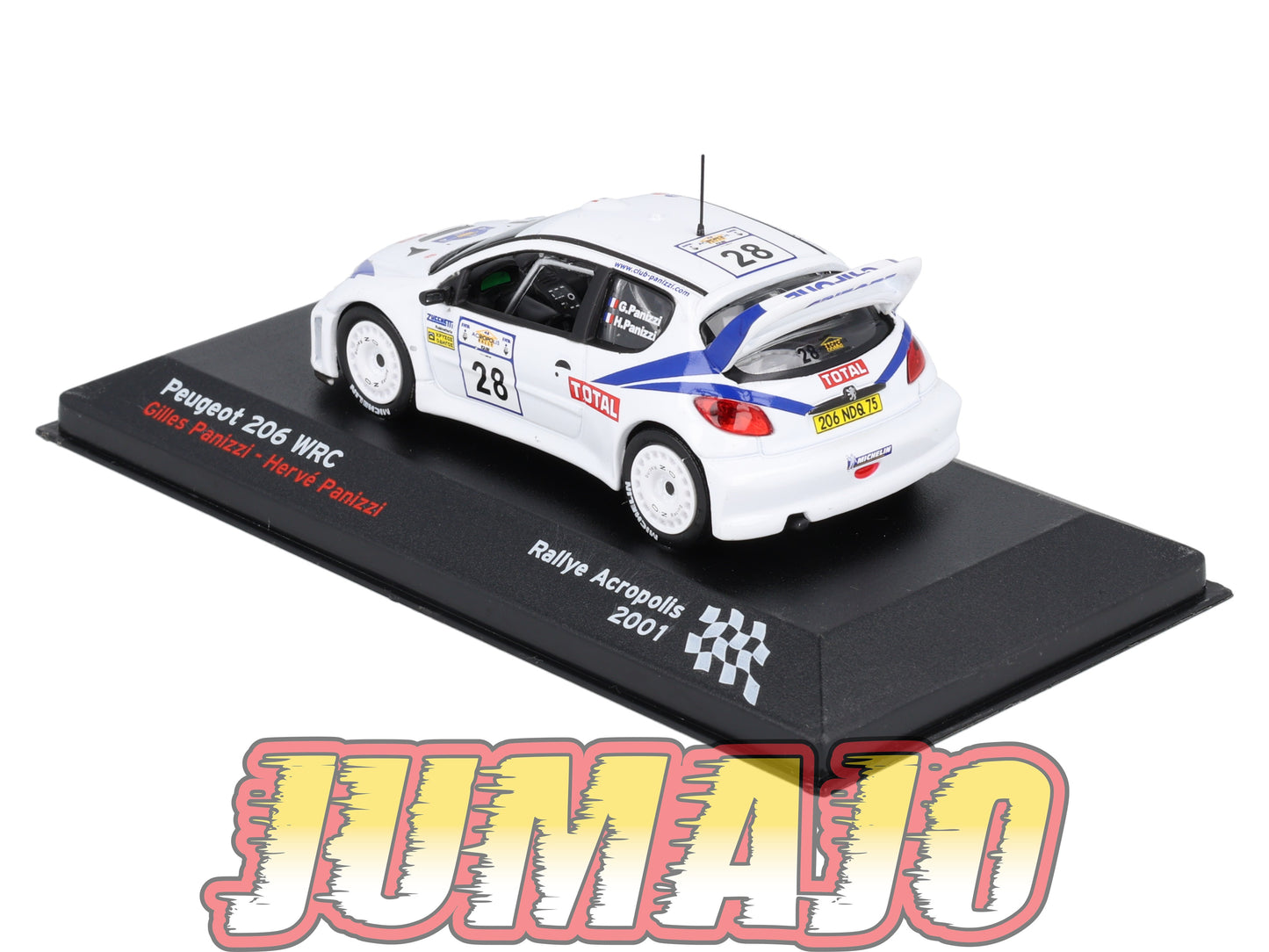 RFR50 voiture 1/43 IXO Rallye Française PEUGEOT 206 WRC G.Panizzi 2001 #28