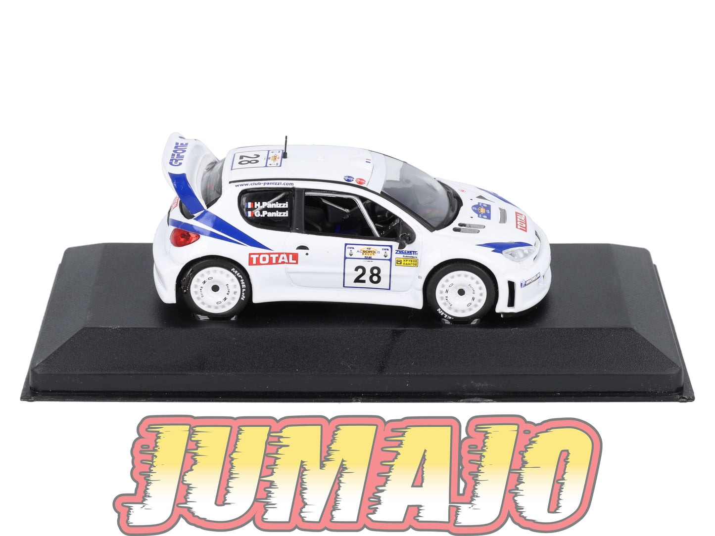 RFR50 voiture 1/43 IXO Rallye Française PEUGEOT 206 WRC G.Panizzi 2001 #28