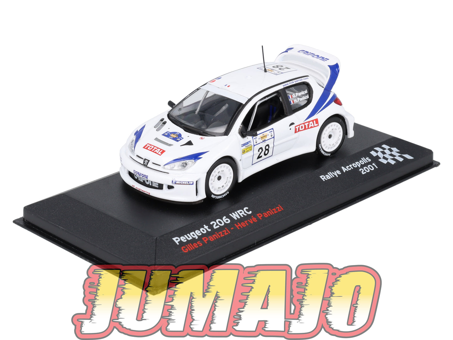 RFR50 voiture 1/43 IXO Rallye Française PEUGEOT 206 WRC G.Panizzi 2001 #28