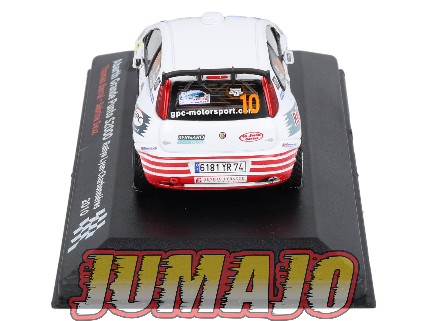 RFR54 voiture 1/43 IXO Rallye Française ABARTH Grande Punto S2000 T.Barral 2010 #10