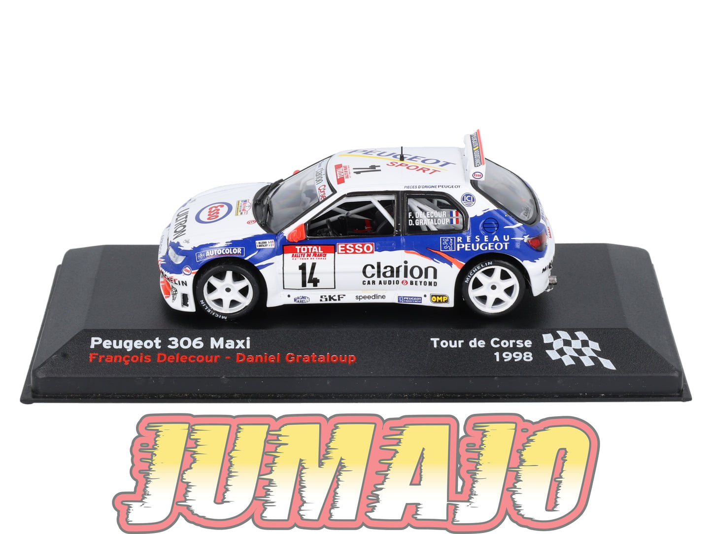 RFR57 voiture 1/43 IXO Rallye Française PEUGEOT 306 Maxi F.Delecour 1998 #14