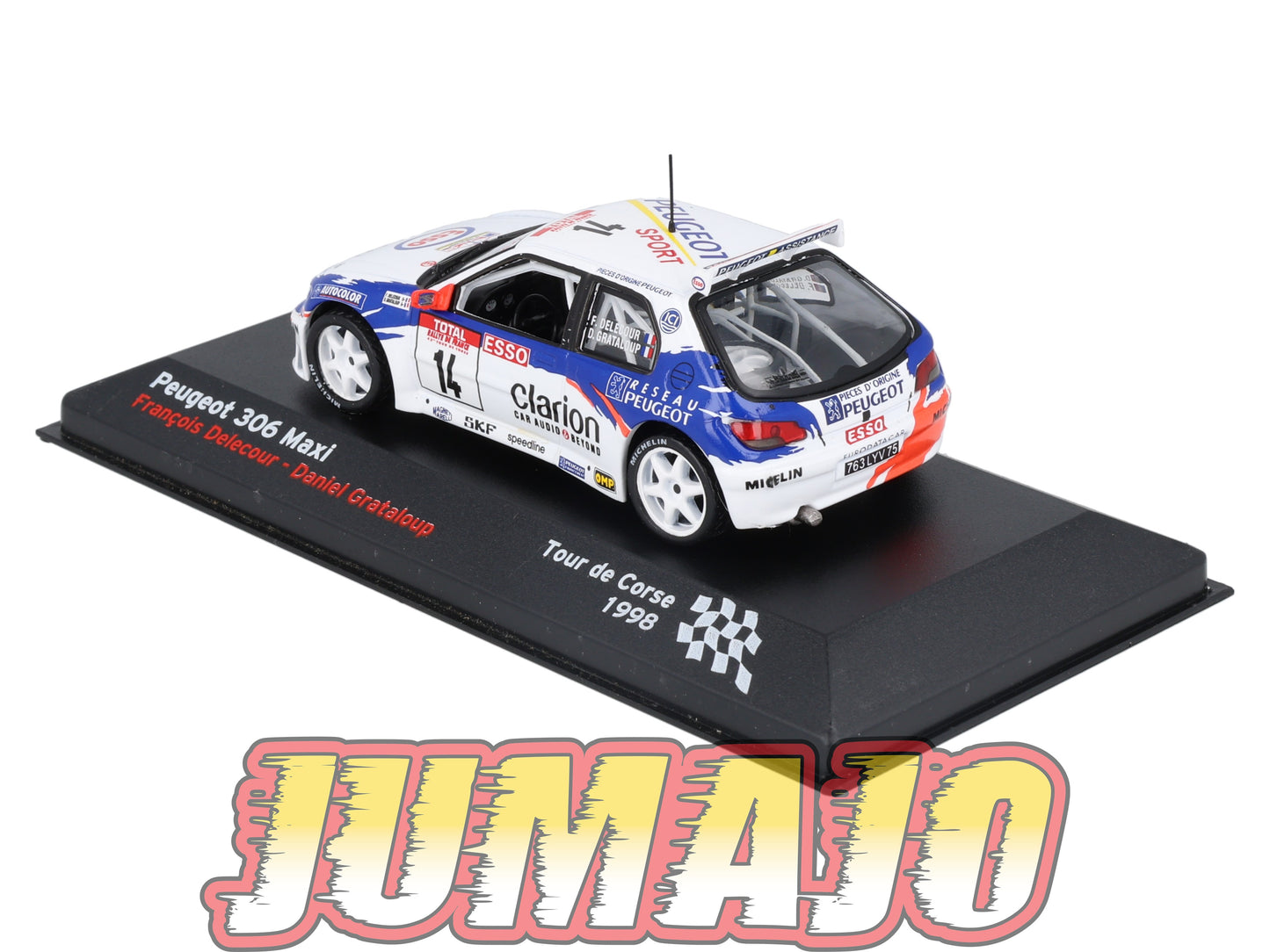 RFR57 voiture 1/43 IXO Rallye Française PEUGEOT 306 Maxi F.Delecour 1998 #14