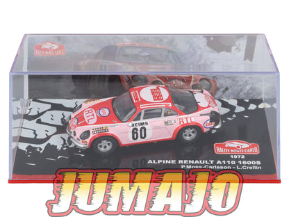 RMC106 Voiture 1/43 IXO Altaya Rallye Monte-carlo RENAULT Alpine A110 1600S #60 P.Moss-Carlsson 1972