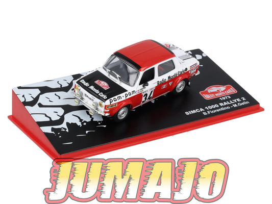 RMC18 Voiture 1/43 IXO Altaya Rallye Monte-carlo SIMCA 1000 Rallye2 1973 #34 B.Fiorentino Occasion