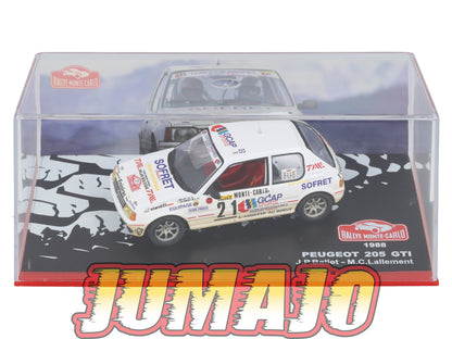 RMC19 Voiture 1/43 IXO Altaya Rallye monte-carlo PEUGEOT 205 GTI Ballet 1988 #21