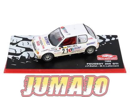 RMC19 Voiture 1/43 IXO Altaya Rallye monte-carlo PEUGEOT 205 GTI Ballet 1988 #21