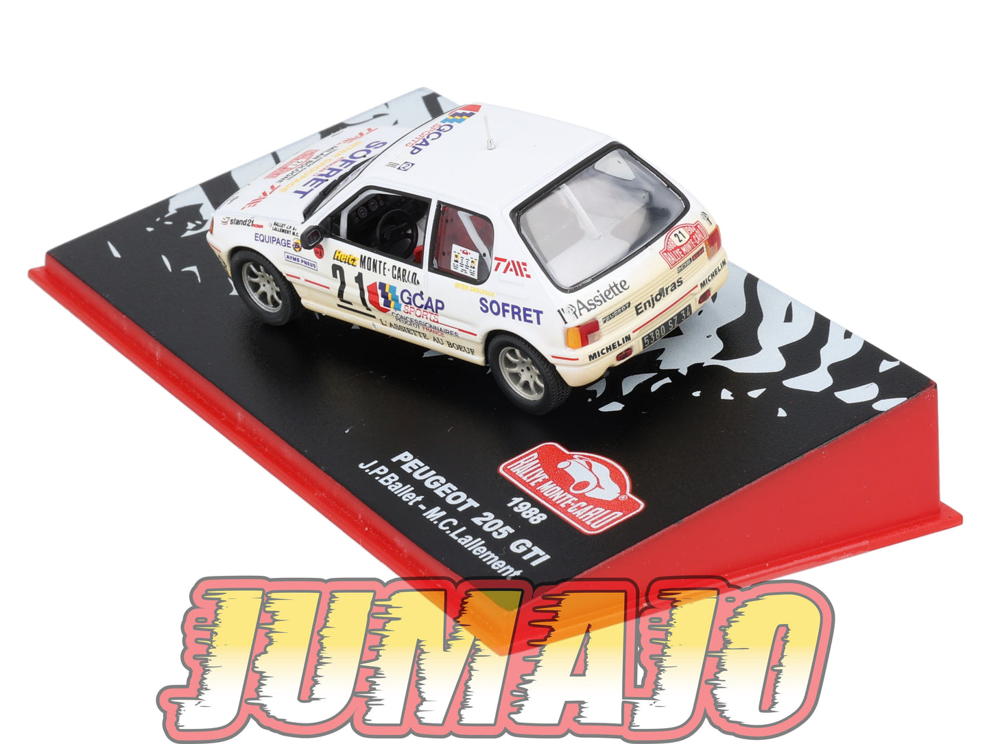 RMC19 Voiture 1/43 IXO Altaya Rallye monte-carlo PEUGEOT 205 GTI Ballet 1988 #21