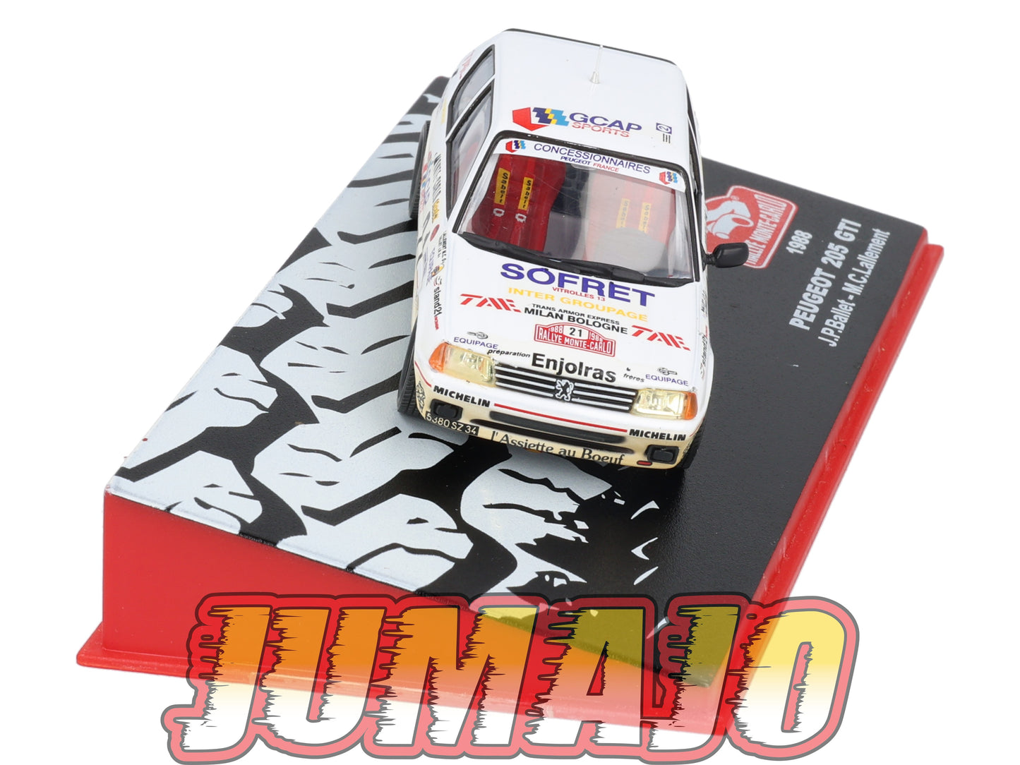 RMC19 Voiture 1/43 IXO Altaya Rallye monte-carlo PEUGEOT 205 GTI Ballet 1988 #21