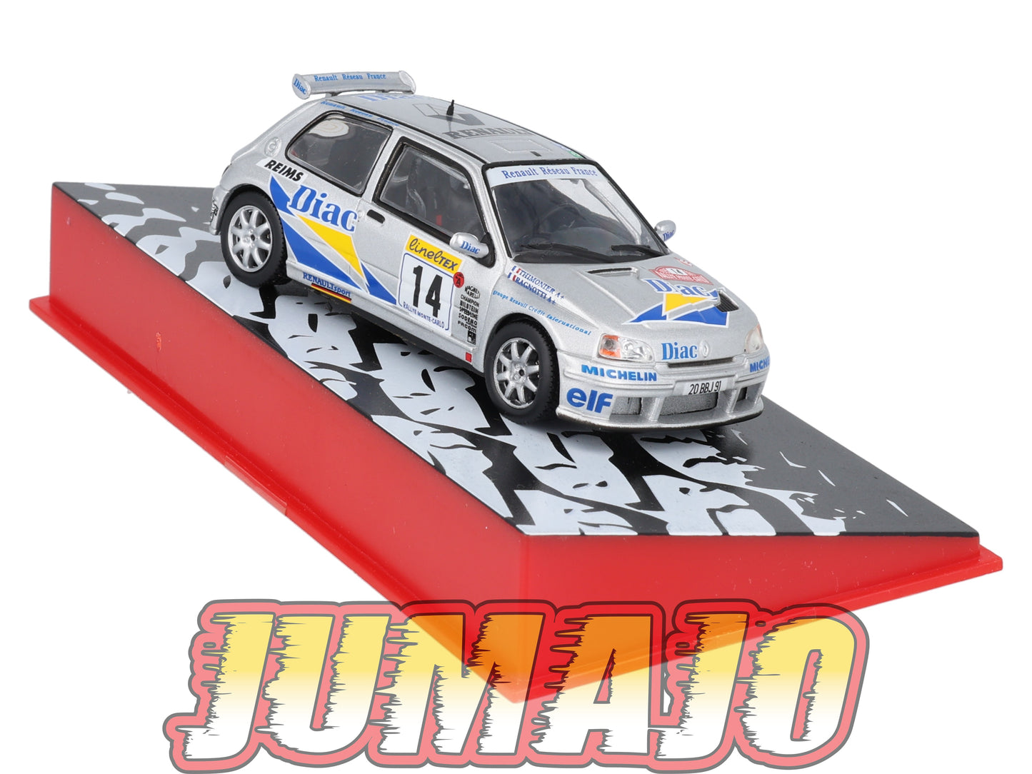 RMC32 Voiture 1/43 IXO Altaya Rallye monte-carlo RENAULT Clio Maxi J.Ragotti 1995 #14