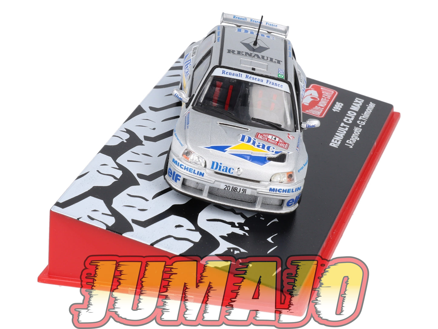 RMC32 Voiture 1/43 IXO Altaya Rallye monte-carlo RENAULT Clio Maxi J.Ragotti 1995 #14