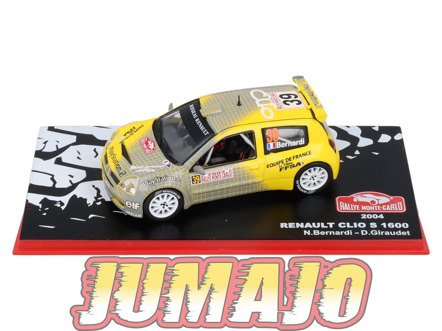 RMC42 Voiture 1/43 IXO Altaya Rallye RENAULT Clio S 1600 N.Bernardi 2004 #39 Monte-carlo