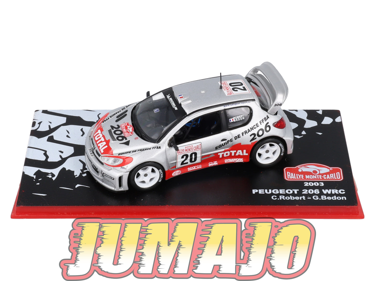 RMC64 Voiture 1/43 IXO Altaya Rallye PEUGEOT 206 WRC C.Robert 2003 #20 Monte-carlo