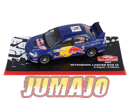 RMC76 Voiture 1/43 IXO Altaya Rallye Monte-carlo MITSUBISHI Lancer Evo IX Red Bull #74 A.Aigner