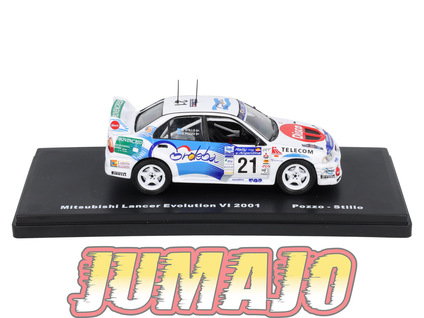 RMX45 1/43 Salvat Mexique Rallye WRC MITSUBISHI Lancer Evolution VI 2001 #21 Pozzo