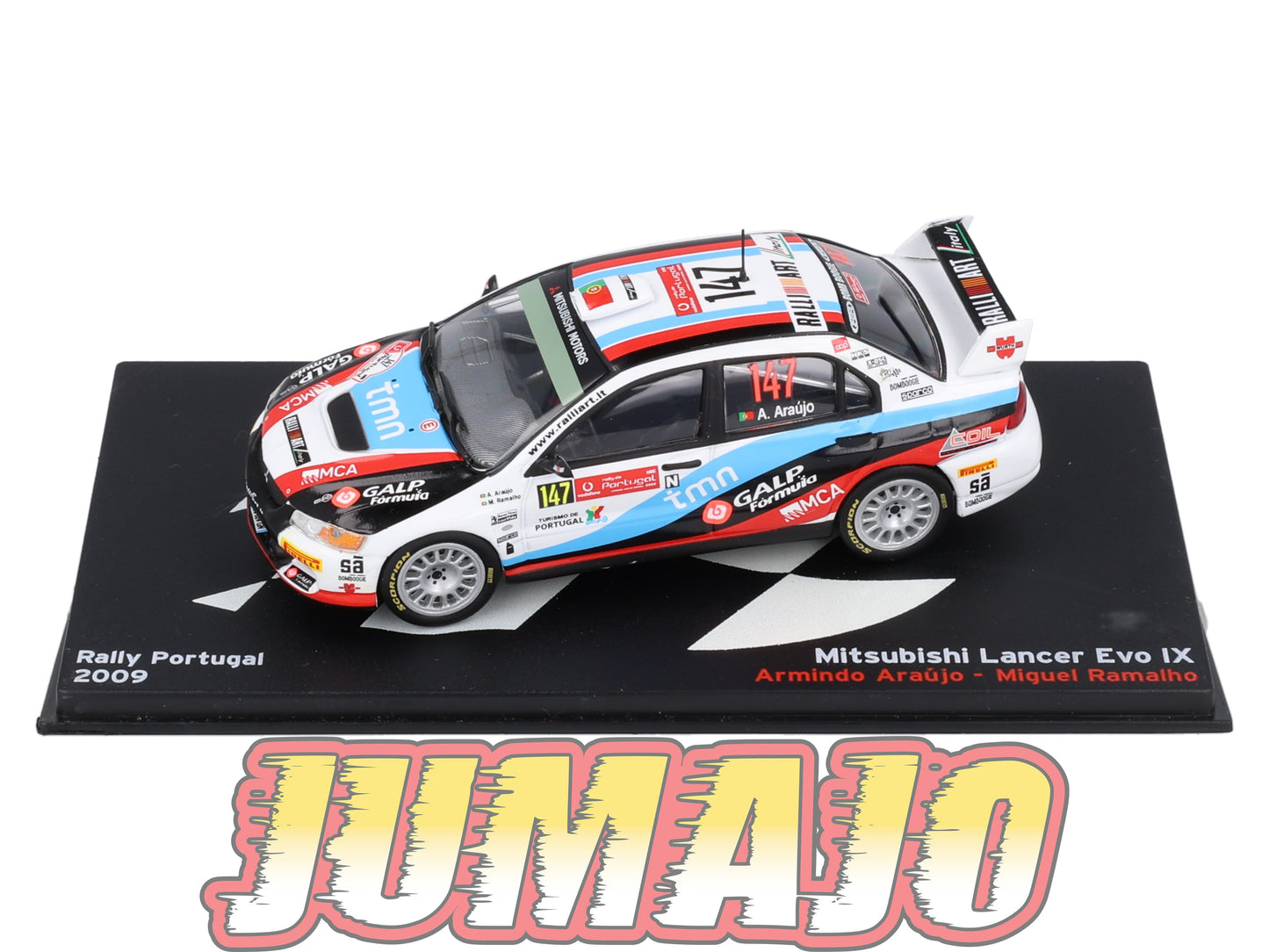 RP14 1/43 IXO Altaya Passion Rallye Mitsubishi Lancer Evo IX Portugal A.Araujo #147 2009