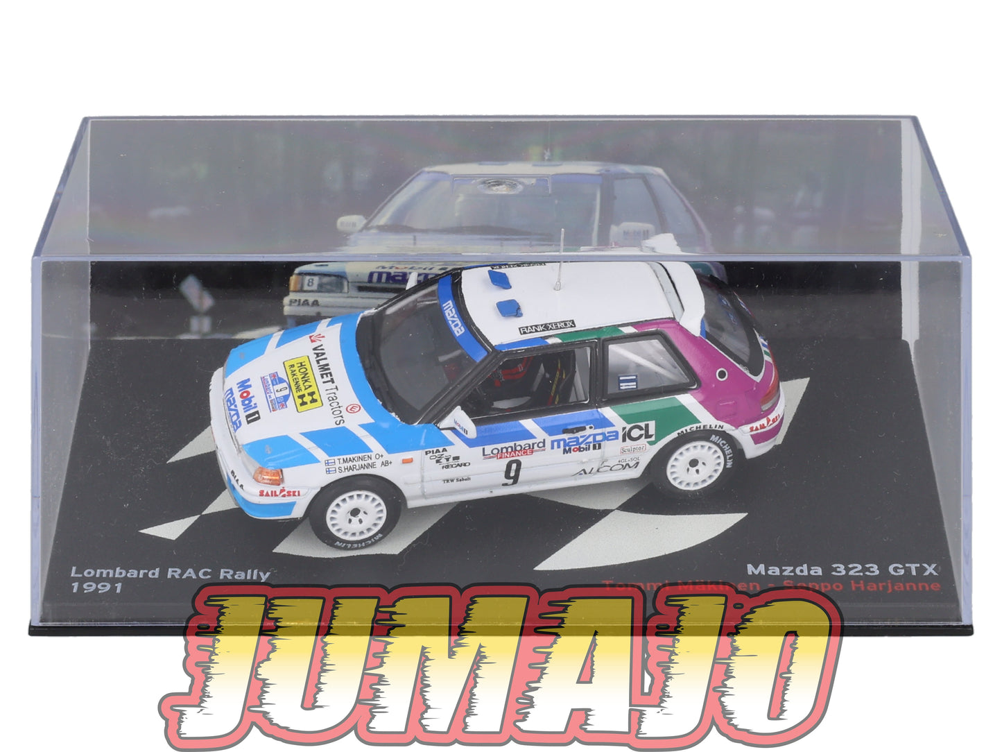 RP29 1/43 IXO Altaya Passion Rallye Mazda 323 GTX Lombard RAC T.Makinen #9 1991