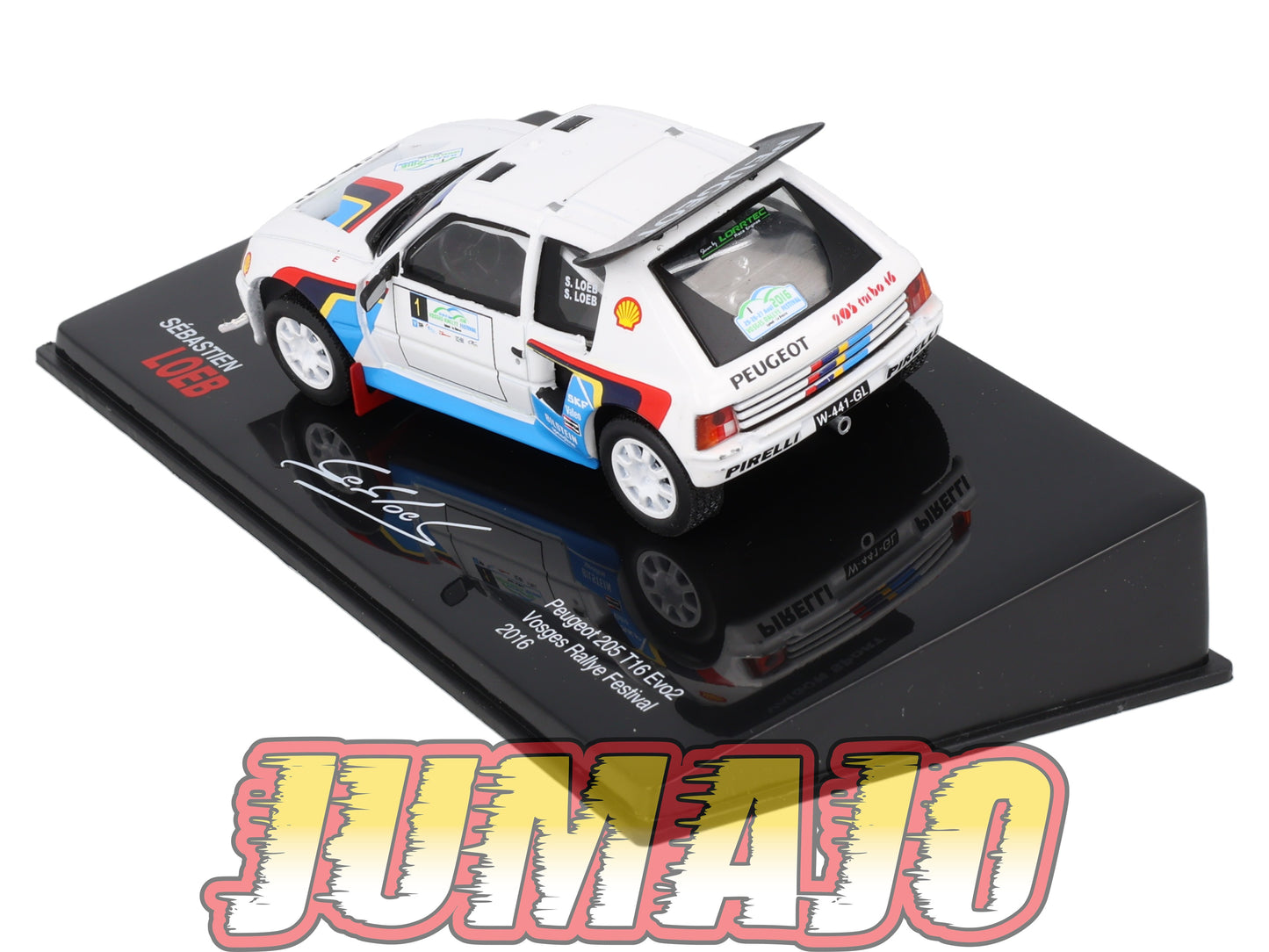 RSL11 Voiture 1/43 IXO Altaya Rallye Sebastien Loeb PEUGEOT 205 T16 EVO2 2016 #1 Vosges Rally Festival