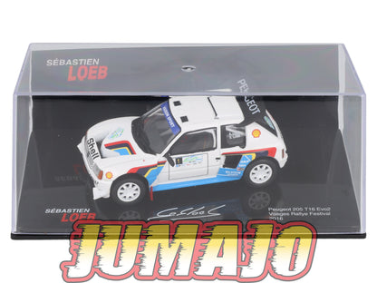 RSL11 Voiture 1/43 IXO Altaya Rallye Sebastien Loeb PEUGEOT 205 T16 EVO2 2016 #1 Vosges Rally Festival