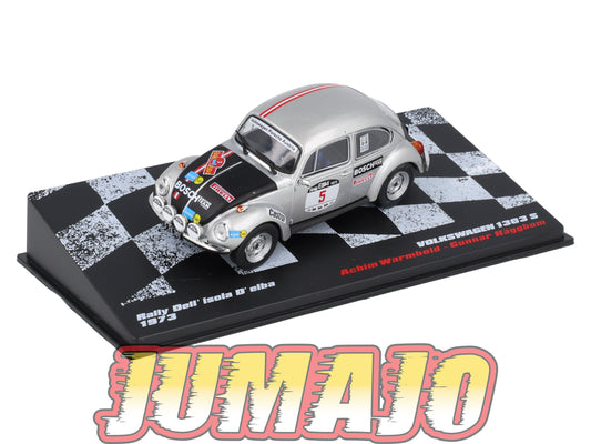 RVR41 1/43 Altaya Vainqueurs rallye : VOLKSWAGEN COX 1303S 1973 #5 A.Warmbold