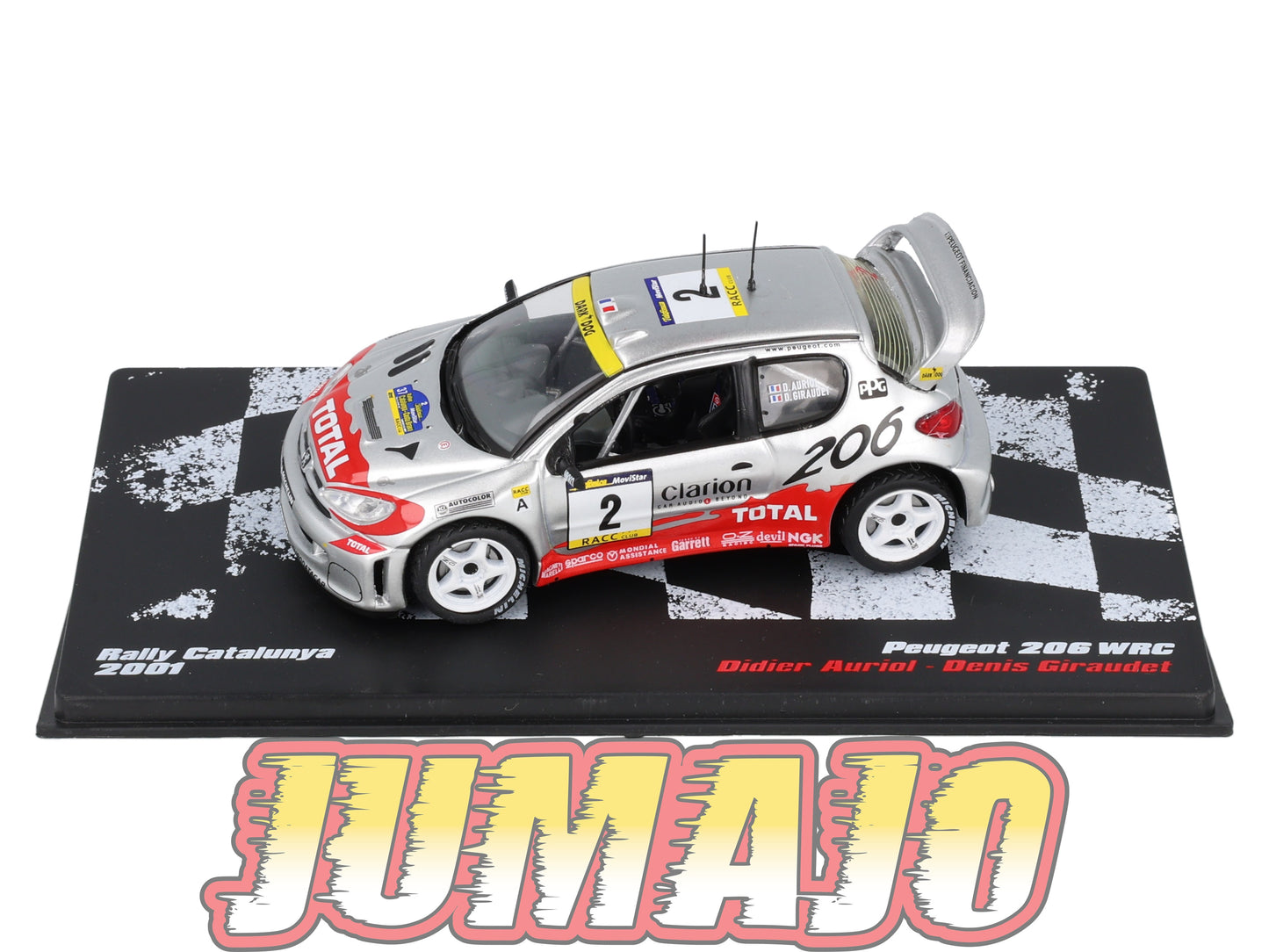 RVR49 1/43 Altaya Vainqueurs rallye PEUGEOT 206 WRC 2001 #2 D Auriol Rally Catalunya