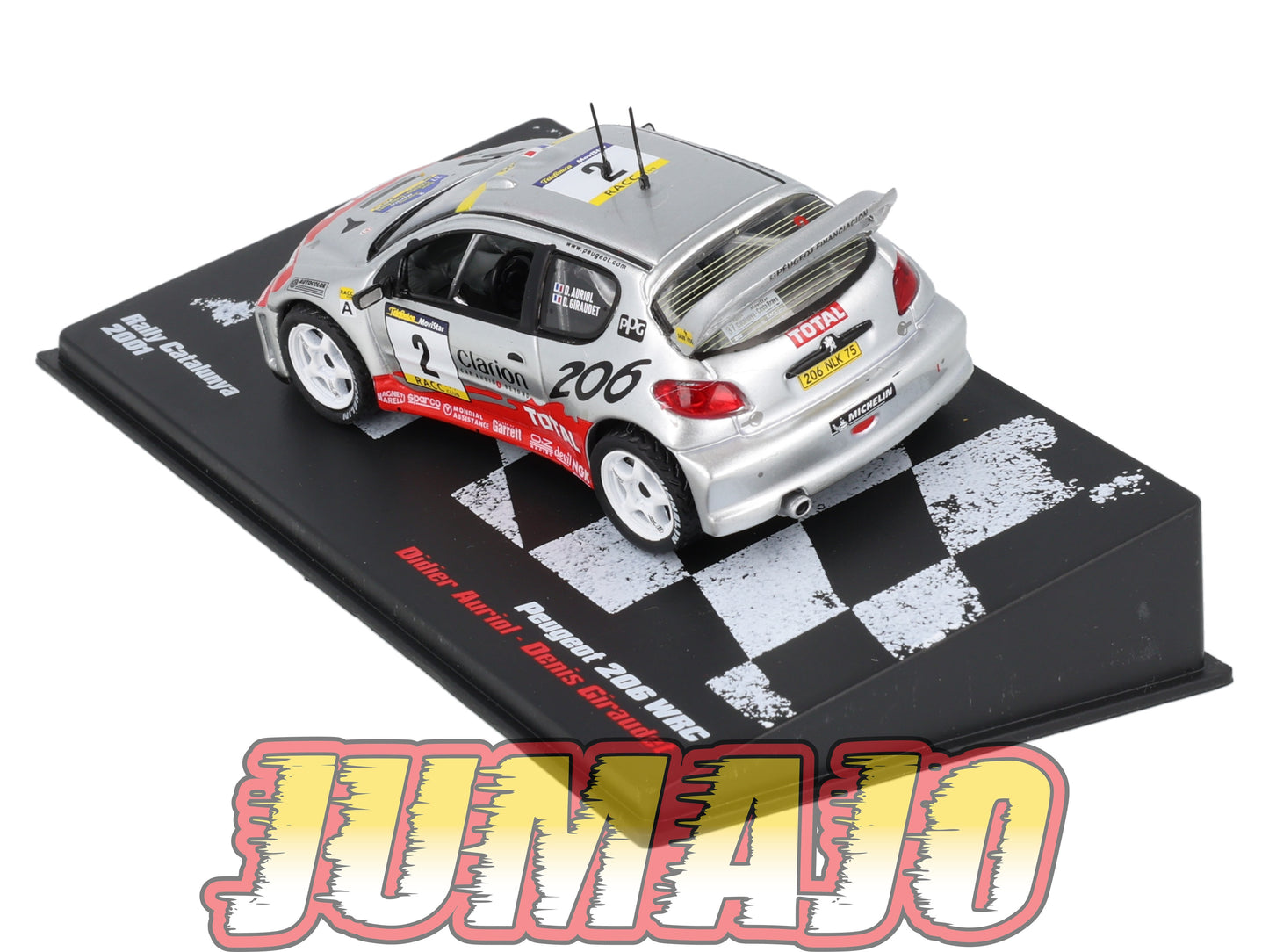 RVR49 1/43 Altaya Vainqueurs rallye PEUGEOT 206 WRC 2001 #2 D Auriol Rally Catalunya