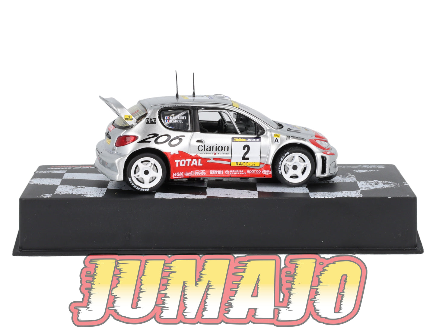 RVR49 1/43 Altaya Vainqueurs rallye PEUGEOT 206 WRC 2001 #2 D Auriol Rally Catalunya