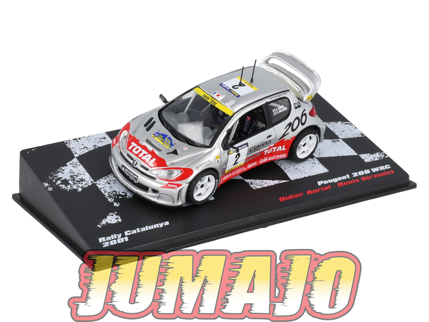 RVR49 1/43 Altaya Vainqueurs rallye PEUGEOT 206 WRC 2001 #2 D Auriol Rally Catalunya