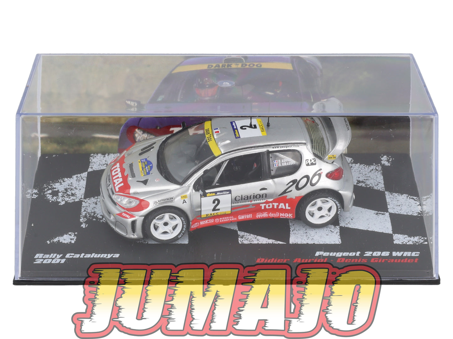 RVR49 1/43 Altaya Vainqueurs rallye PEUGEOT 206 WRC 2001 #2 D Auriol Rally Catalunya