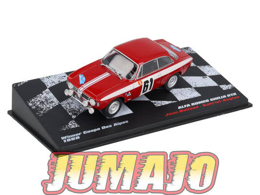 RVR65 1/43 Altaya Vainqueurs rallye ALFA ROMEO GIULIA GTA 1966 ROLLAN #61