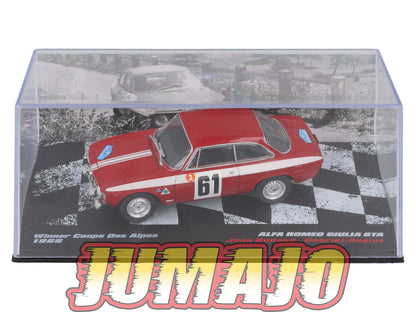 RVR65 1/43 Altaya Vainqueurs rallye ALFA ROMEO GIULIA GTA 1966 ROLLAN #61