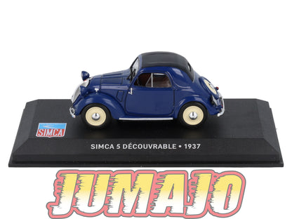 SIM28 Voiture 1/43 IXO Altaya SIMCA 5 Decouvrable 1937