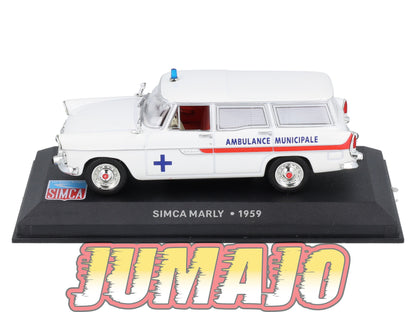 SIM63 Voiture 1/43 IXO Altaya SIMCA Marly Ambulance municipale 1959