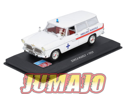 SIM63 Voiture 1/43 IXO Altaya SIMCA Marly Ambulance municipale 1959