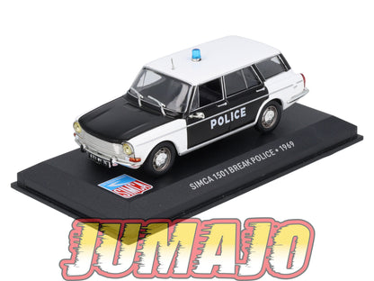 SIM68 Voiture 1/43 IXO Altaya SIMCA 1501 Break police 1969