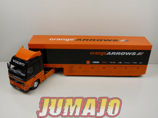 SMI4 SEMI REMORQUE 1/43 Centoria IXO : Volvo FH12 Orange F1 team