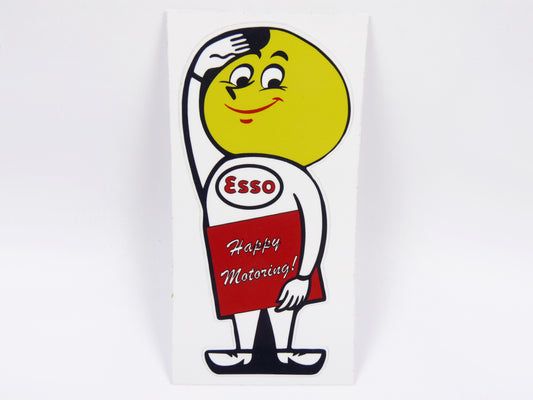 STK28 Sticker Autocollant : logo Esso Bonhomme Largeur 6.7 cm hauteur 14.1 cm