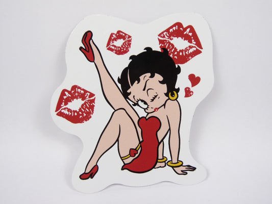 STK35 Sticker Autocollant : logo Betty Boop Largeur 9.5 cm hauteur 10.1 cm