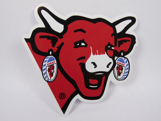 STK41 Sticker Autocollant : logo La vache qui rit Largeur 9.8 cm hauteur 9.5 cm