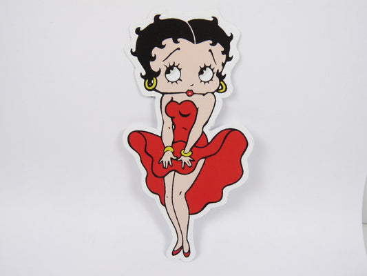 STK42 Sticker Autocollant : logo Betty Boop Robe Largeur 6.8 cm hauteur 13.2 cm