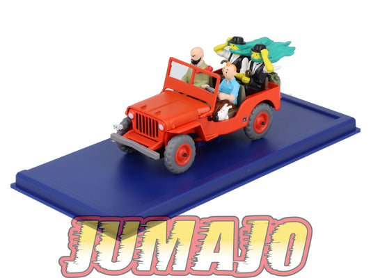 TIN44 Voiture 1/43 TINTIN atlas JEEP Willys MB Au Pays De L'Or Noire Années 40