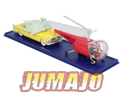 TIN47+48 Voiture 1/43 TINTIN atlas BELL Model 47 1947 + CHYSLER New Yorker Deluxe 1955