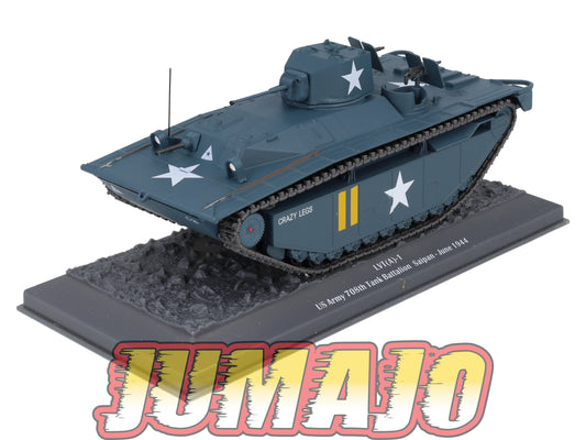 TK14 Tank Altaya IXO 1/43 WW2 : LVT(A)-1 US Army 708th Tank Saipan 1944 June