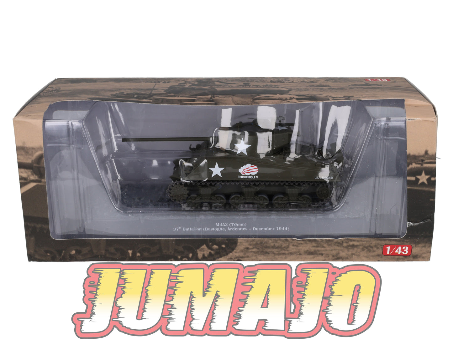 TK2 Tank Altaya IXO 1/43 WW2 : M4A3 76mm 37th batallion Ardennes 1944 December