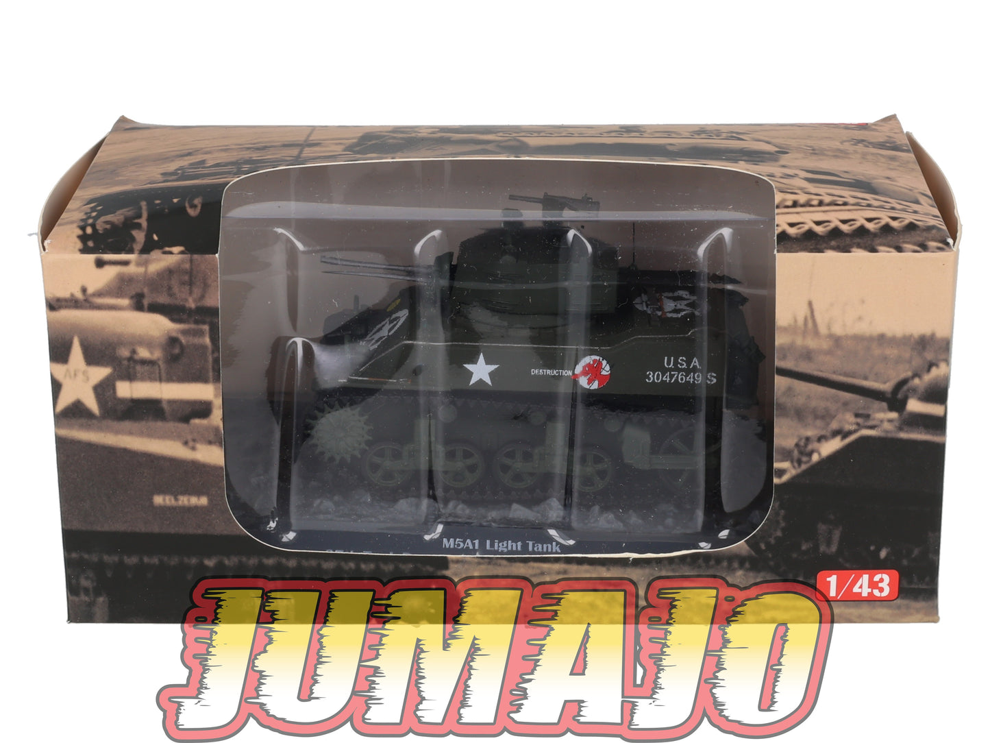 TK72 Tank Altaya IXO 1/43 WW2 : M5A1 Light Tank France 1944 September