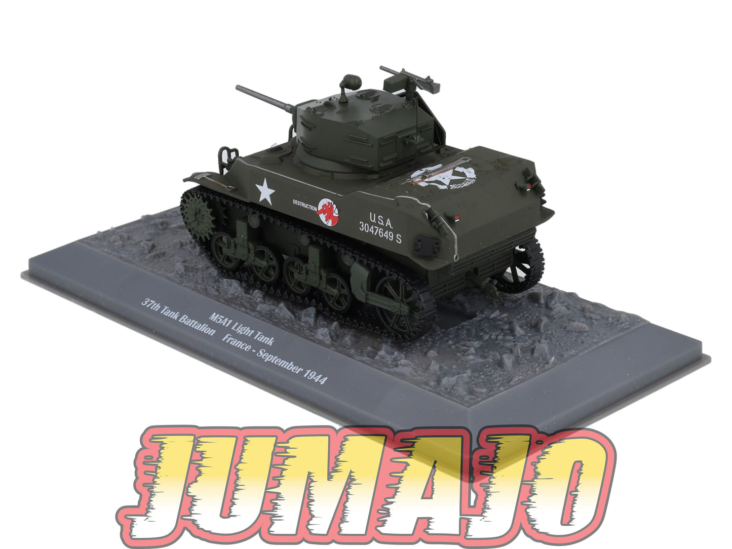TK72 Tank Altaya IXO 1/43 WW2 : M5A1 Light Tank France 1944 September